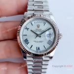 NEW Upgraded Swiss 3255 Rolex Day Date II Ss Light Blue Dial Watch V3 version